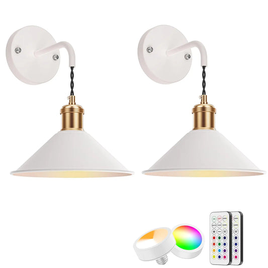PRTILOUD Battery Operated Wall Sconces Dimmable RGB