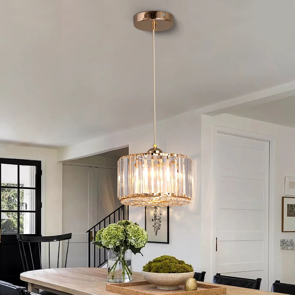 GreeLustr Modern LED Crystal Pendant Chandelier Ceiling Light