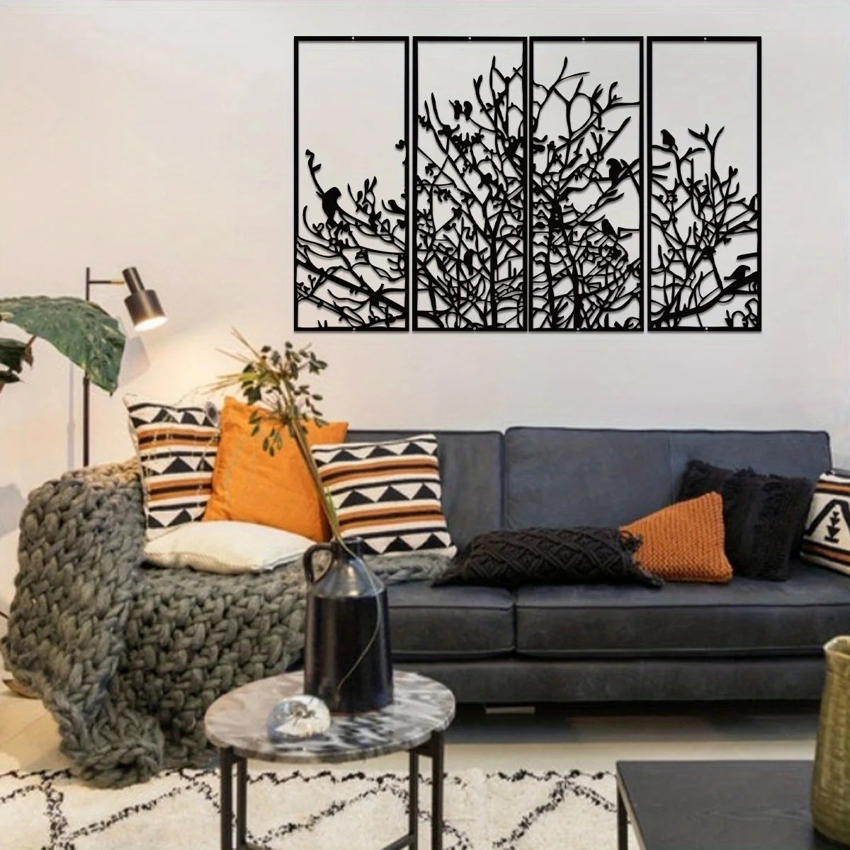 Modern Tree Of Life Metal Wall Decor For Home Office