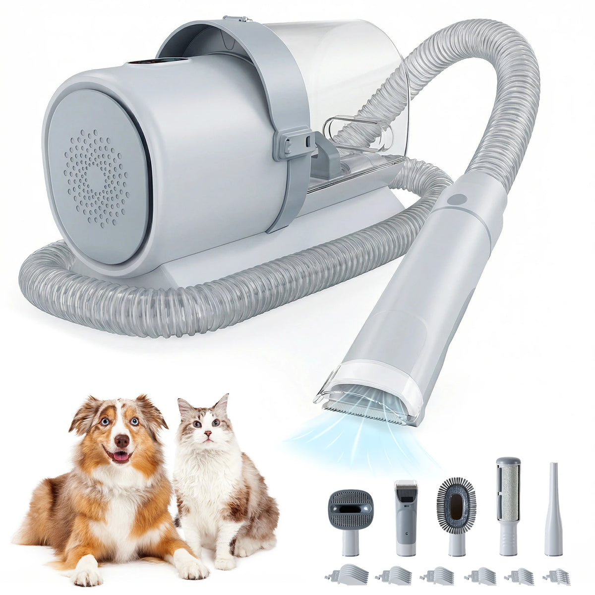 Professional Cordless Pet Grooming Vacuum Kit With Quiet Clippers