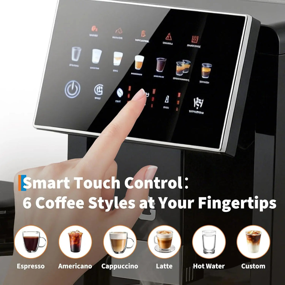 Acekool Fully Automatic Espresso Coffee Maker With Milk Frother
