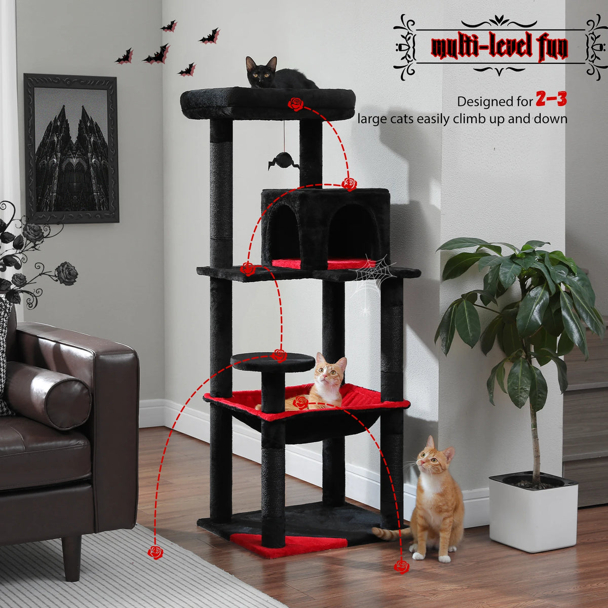 PAWZ Road Gothic Cat Tower With Sisal Posts And Hammock