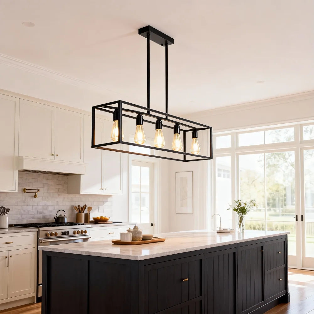 Industrial Iron Pendant Light Chandelier For Kitchen Dining Room