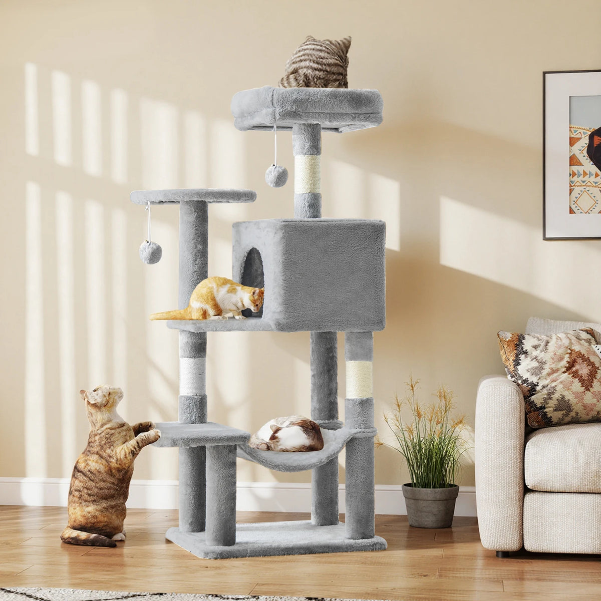 JHK Multi Level Cat Tree With Sisal Scratching Posts