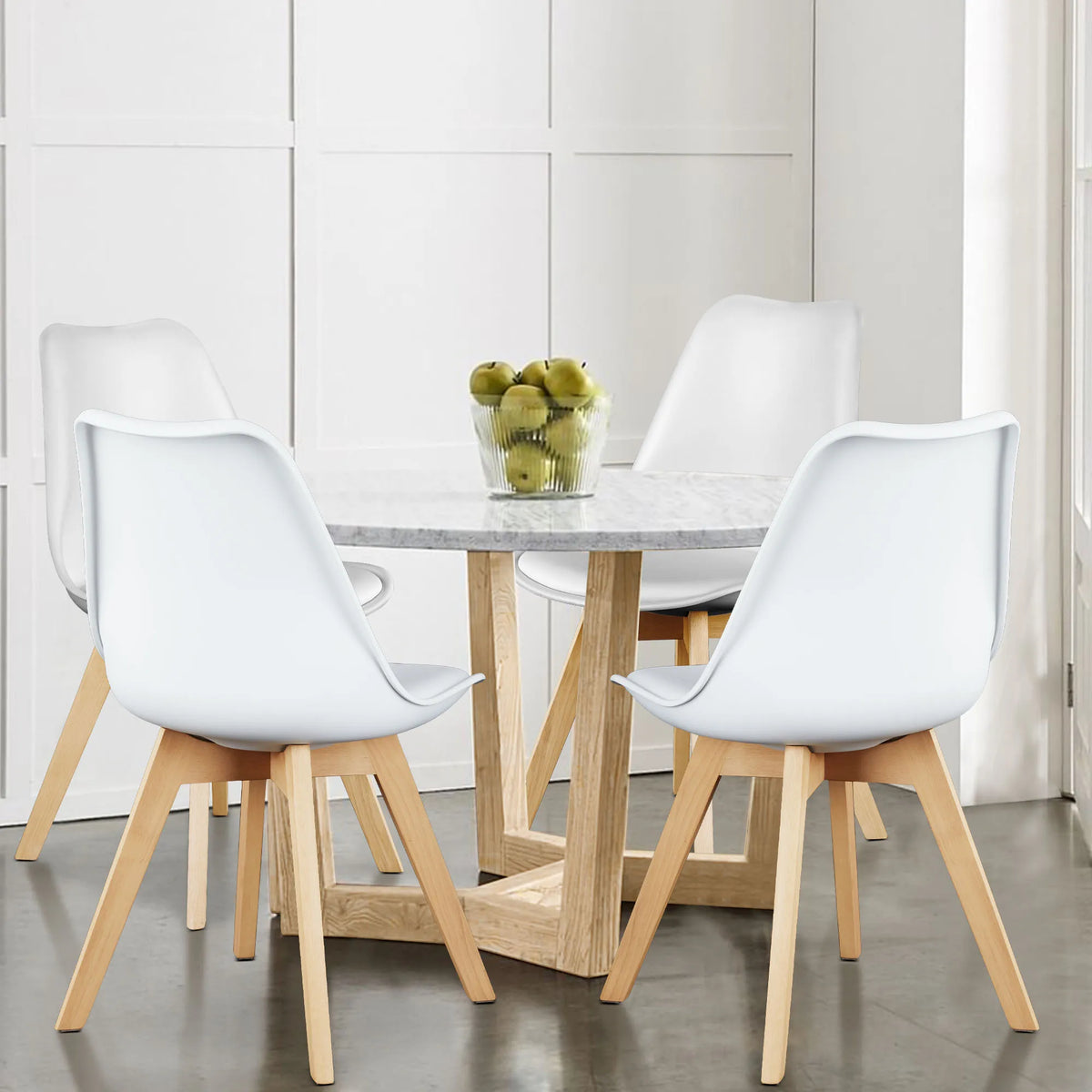 JHK PU Leather Dining Chairs With Comfortable Wooden Frame