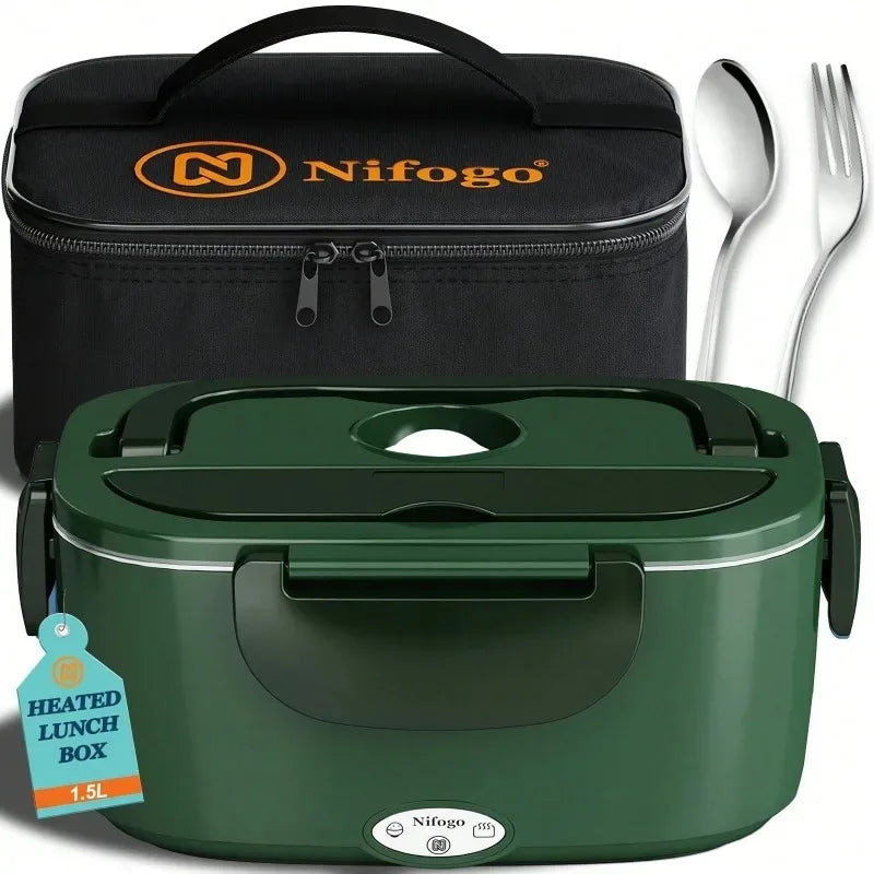 Electric 304 Stainless Steel Portable Heated Food Warmer Lunch Box