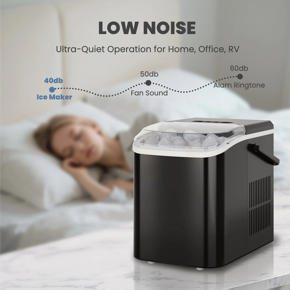 Portable Countertop Ice Maker With Self Cleaning Rapid Bullet Ice