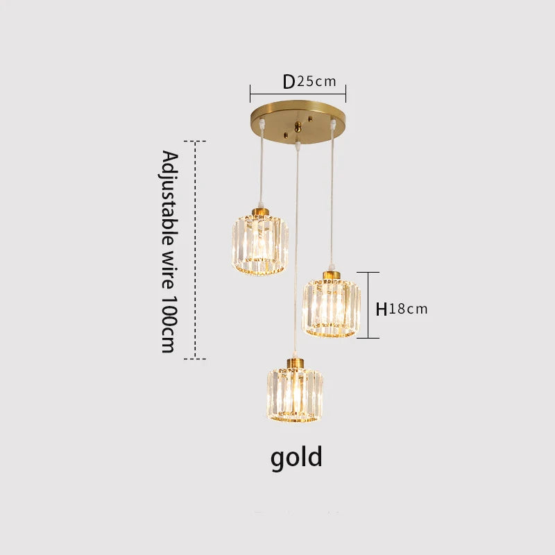 Vetrulus Modern K9 Crystal Ceiling Lamp Nordic Chandelier